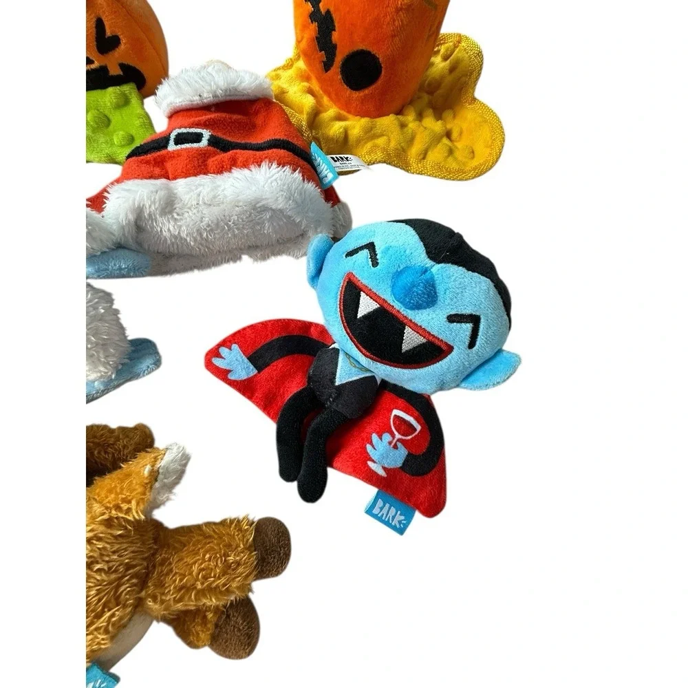 BARK Dog Toy Lot Halloween Christmas Plush‎ Squeaky Turkey Pumpkin Santa Krinkle